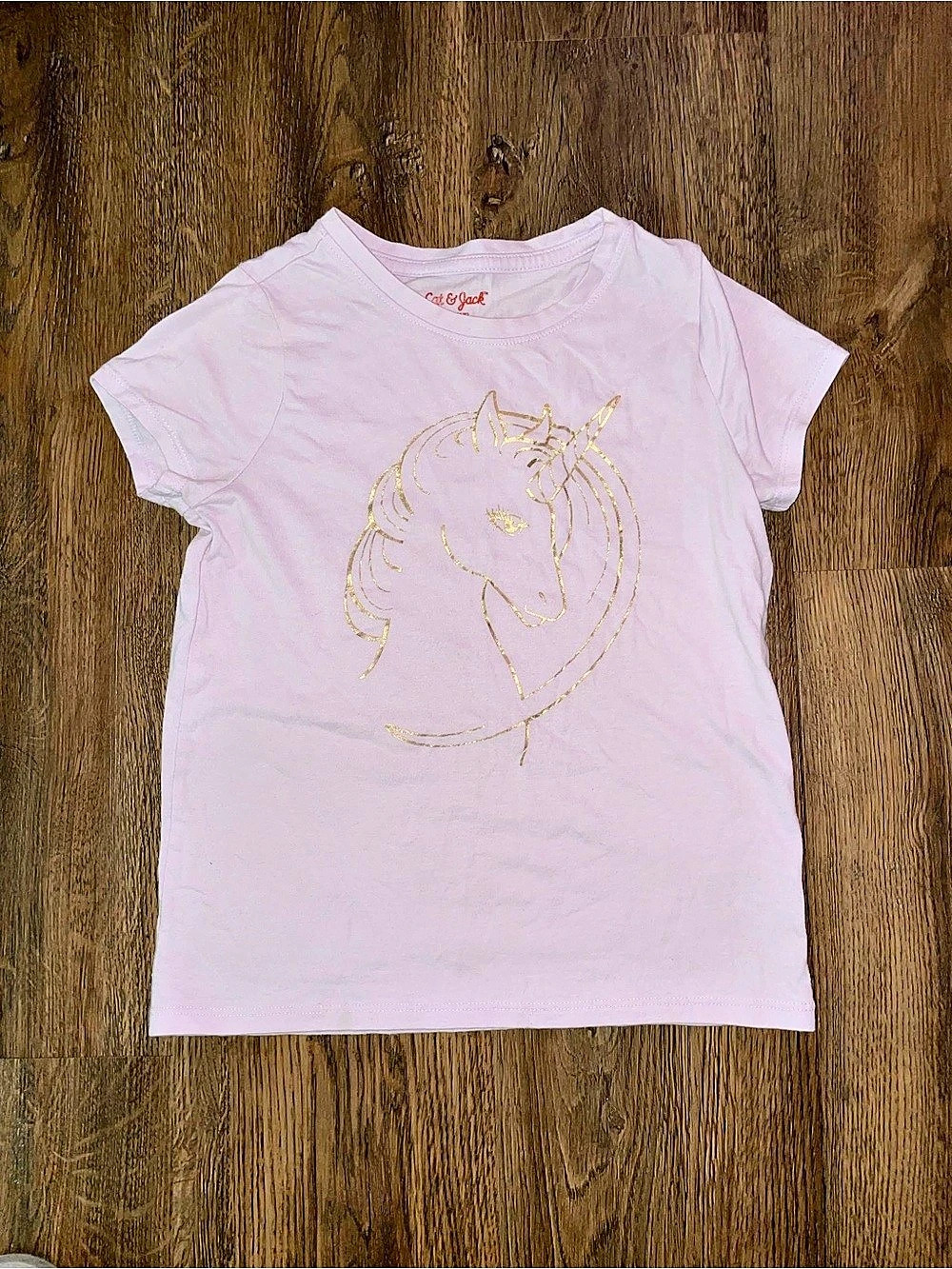 Cat & Jack Girls Size S 6 Purple Unicorn Tee